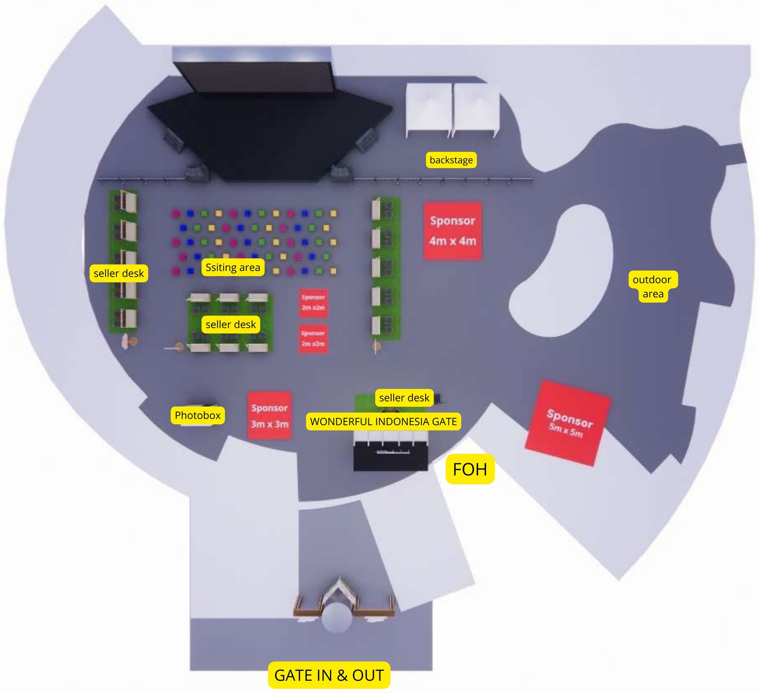 Denah event layout Festival Jalan-Jalan di Piazza Gandaria City